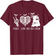 Peace Love Boo Boo Crew Lazy Halloween Nurse Ghost nursing T-Shirt - T-Shirt | Maroon
