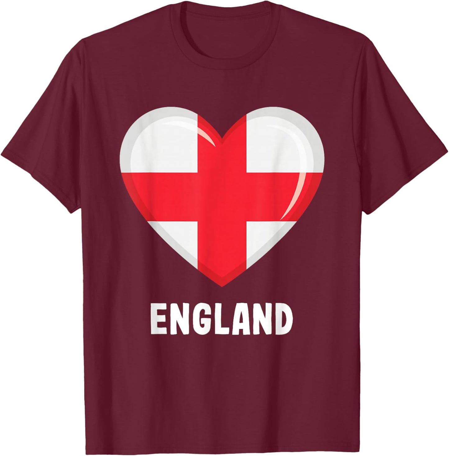 England Flag Jersey | English T-Shirt - T-Shirt | Maroon