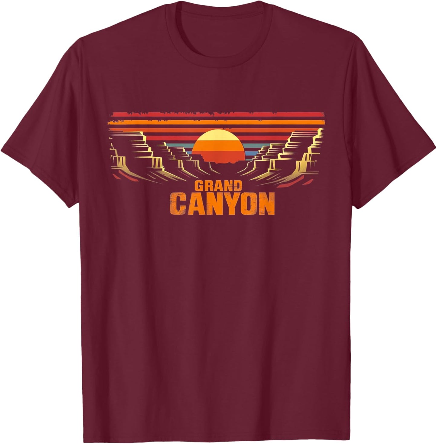 Grand Canyon - US National Park Vintage Men Women Kids Retro T-Shirt - T-Shirt | Maroon