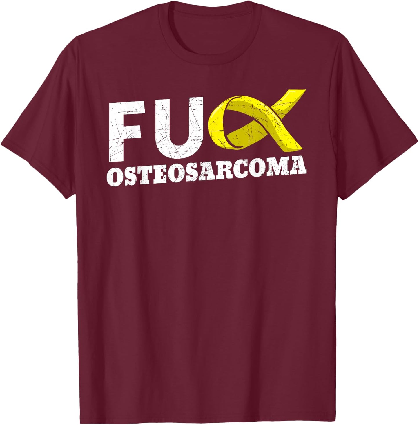 Osteosarcoma Awareness OS Warrior Osteogenic Sarcoma Patient T-Shirt - T-Shirt | Maroon