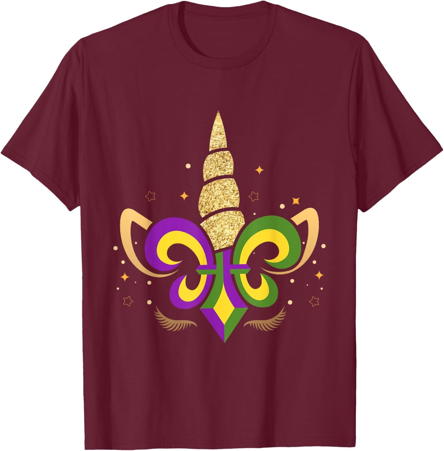 Mardi Gras Unicorn Party Costume Apparel Men Kids Toddler T-Shirt - T-Shirt | Maroon