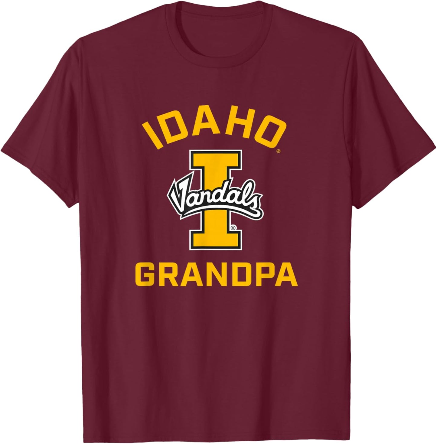 University of Idaho Vandals Arched Grandpa T-Shirt - T-Shirt | Maroon