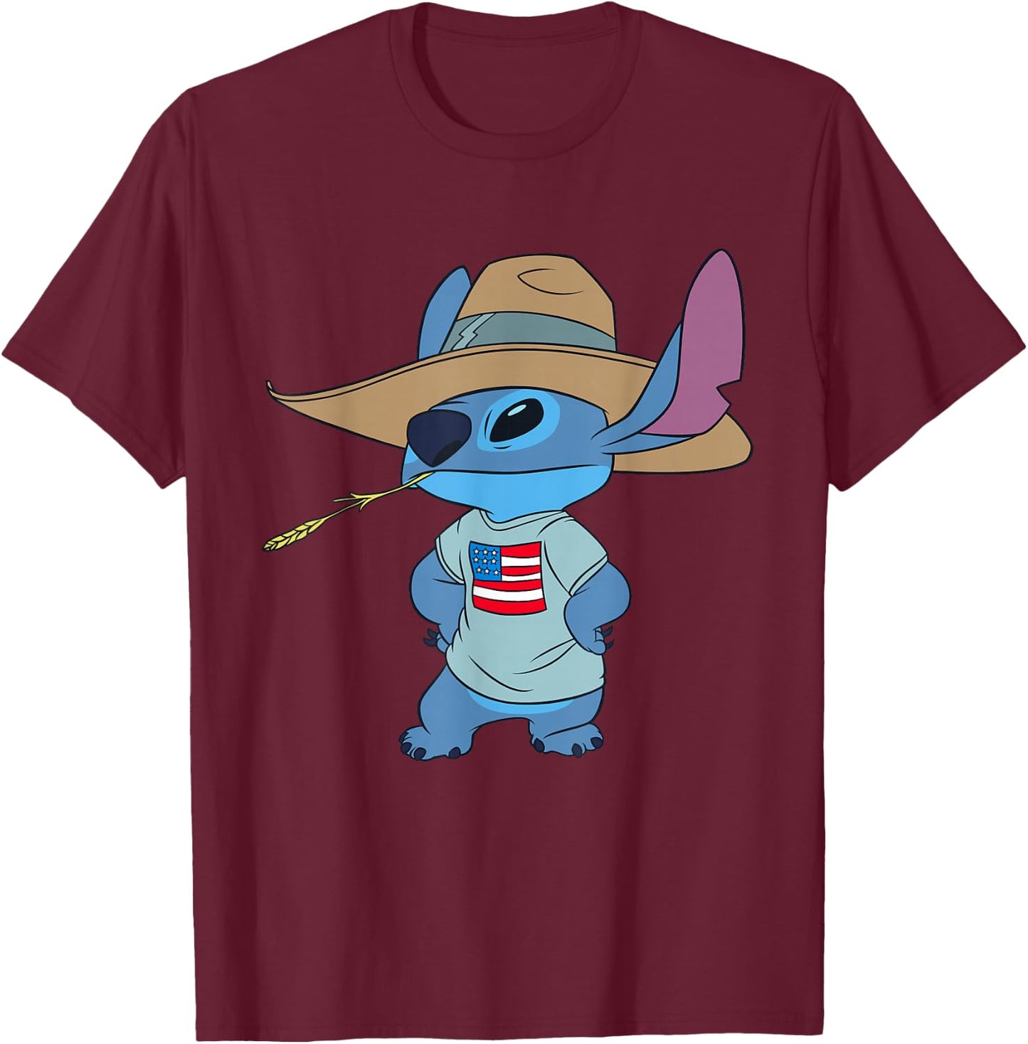 Disney Lilo and Stitch Americana T-Shirt - T-Shirt | Maroon