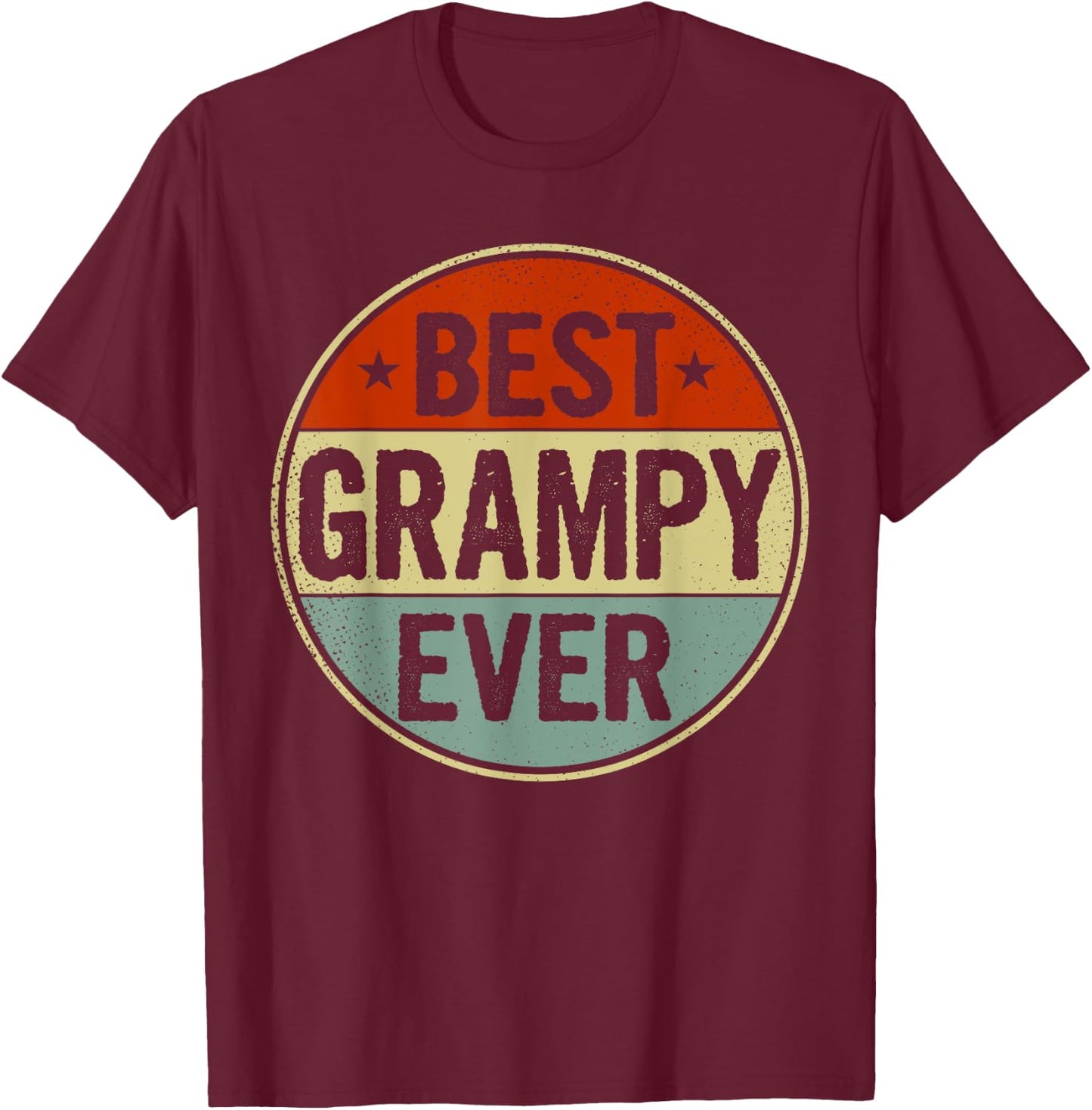Best Grampy Ever Retro Style Cool Birthday Gift Grampy T-Shirt - T-Shirt | Maroon