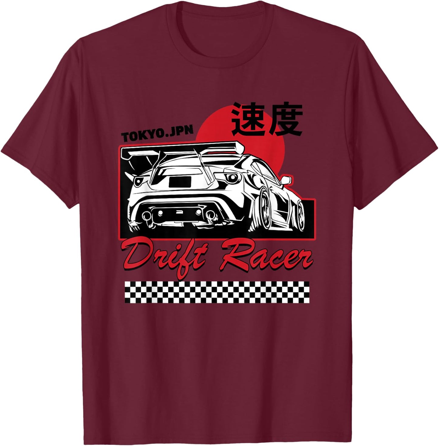 JDM Tokyo Japan Drift Race Car Tuning Retro Vintage Graphic T-Shirt - T-Shirt | Maroon