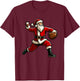Christmas Santa Claus Baseball Pitcher Boys Teens Xmas T-Shirt - T-Shirt | Maroon