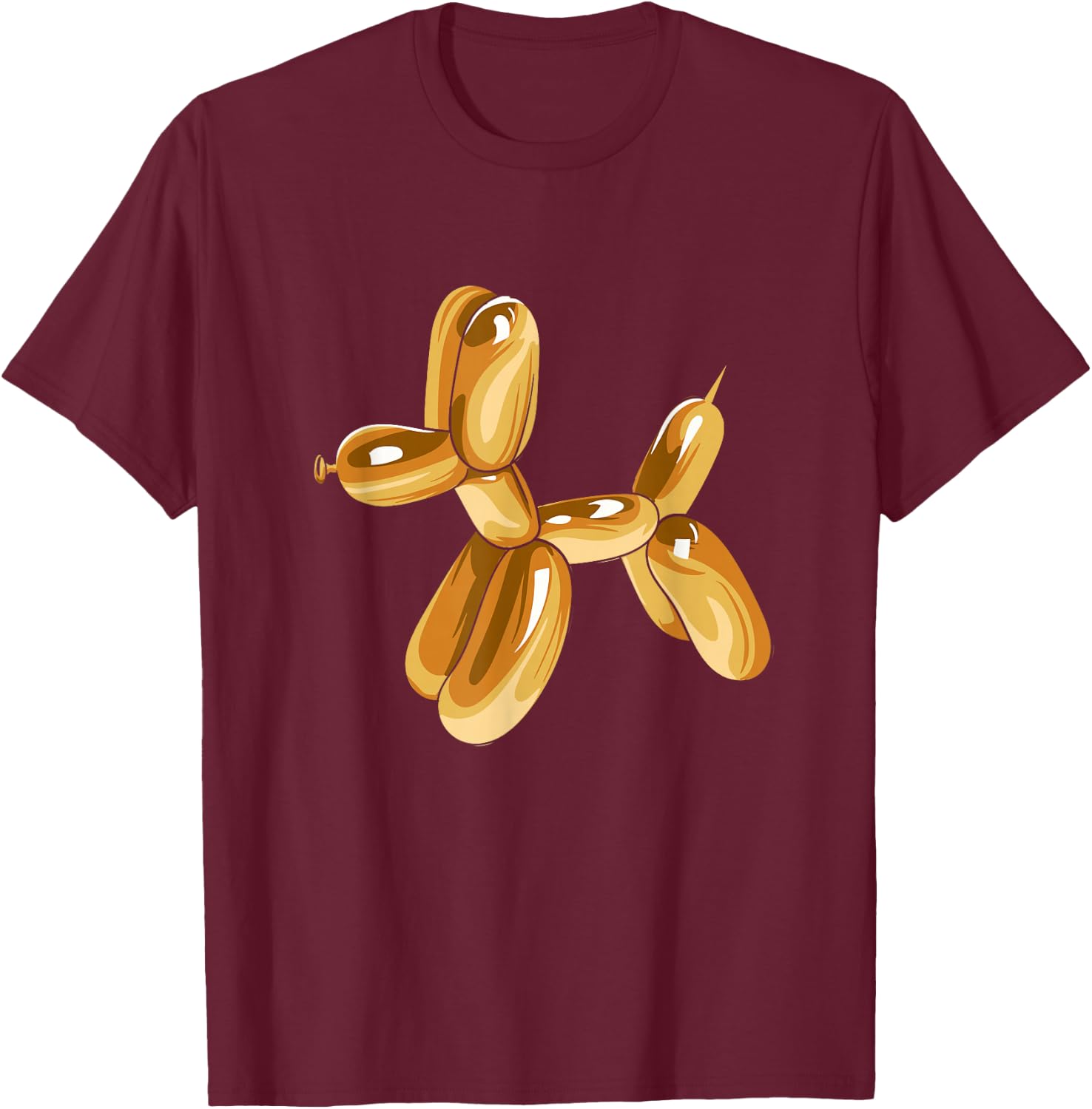 Balloon Dog Silver T-Shirt - T-Shirt | Maroon