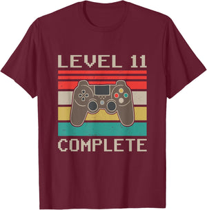 Level 11 Complete 11th Wedding Anniversary For Couples T-Shirt - T-Shirt | Maroon