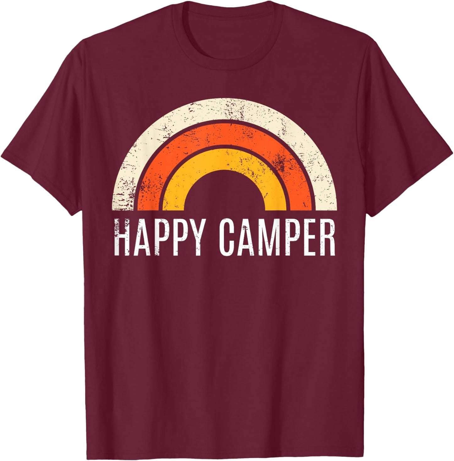 Happy Camper Shirt. Shirts Shirts Graphic T-Shirt - T-Shirt | Maroon