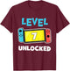 Level 7 unlocked Gamer 7th Birthday Gift Video Game lovers T-Shirt - T-Shirt | Maroon
