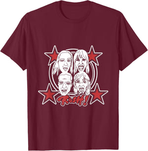 Måneskin Rush! Faces & Red Starz T-Shirt - T-Shirt | Maroon
