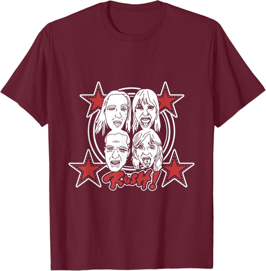 Måneskin Rush! Faces & Red Starz T-Shirt - T-Shirt | Maroon