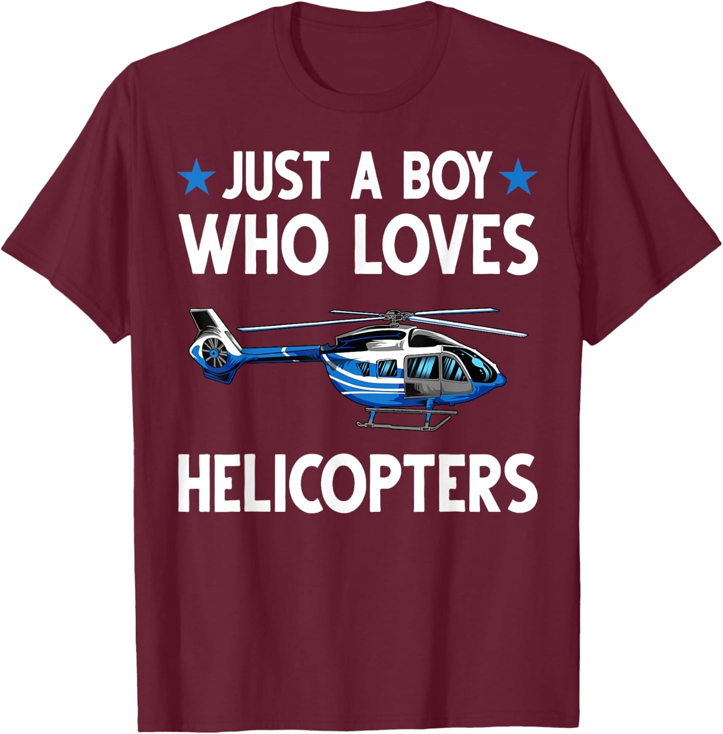 Funny Helicopter Gift Boys Toddler Kids Men Pilot Aviator T-Shirt - T-Shirt | Maroon