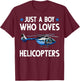 Funny Helicopter Gift Boys Toddler Kids Men Pilot Aviator T-Shirt - T-Shirt | Maroon