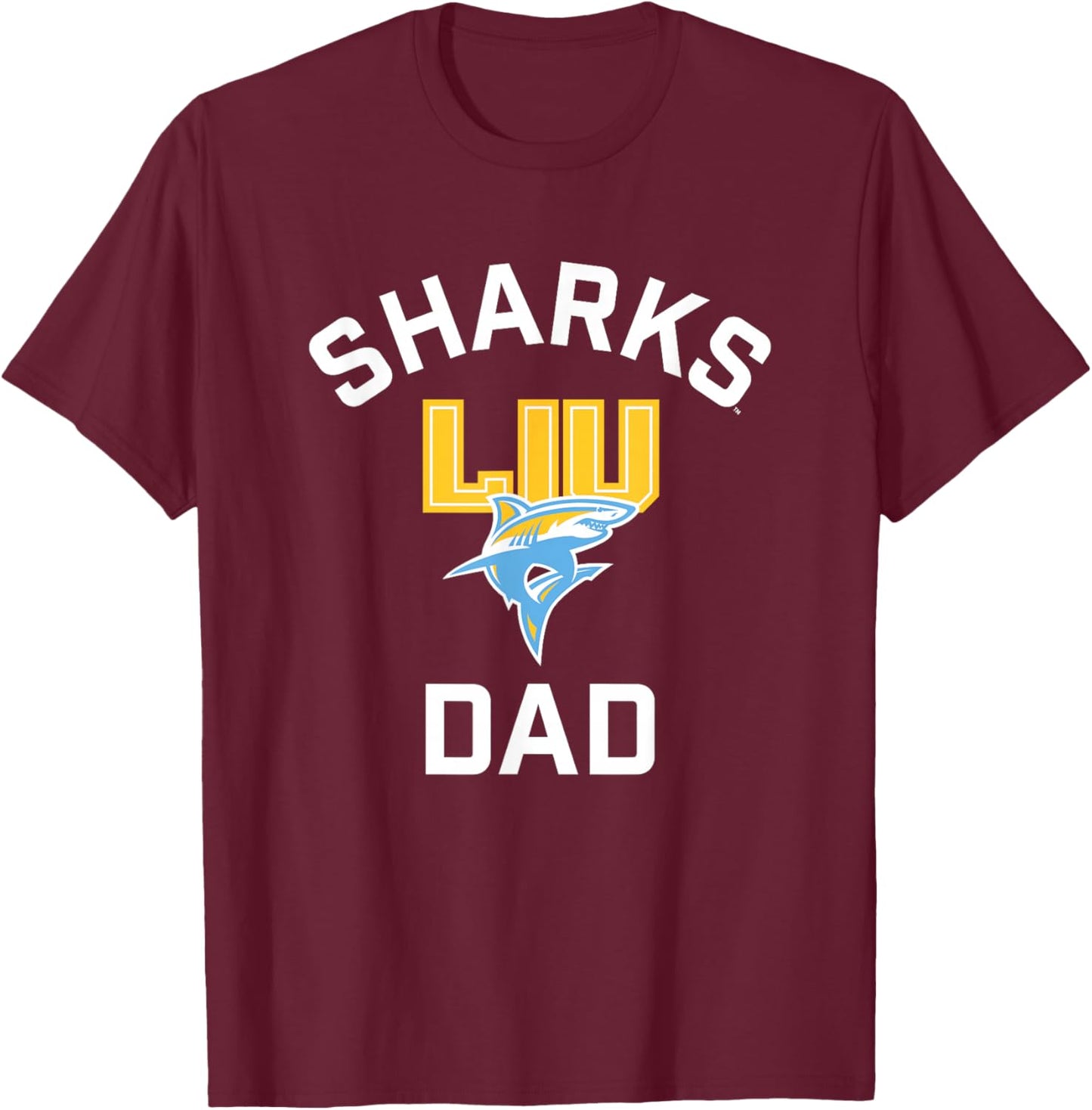 Long Island University LIU Blackbirds Arched Dad T-Shirt - T-Shirt | Maroon
