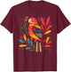 Parrot Folk Art T-Shirt - T-Shirt | Maroon
