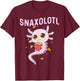 Cute Snaxolotl - Kawaii Axolotl Eating Chips Snacks Kids T-Shirt - T-Shirt | Maroon