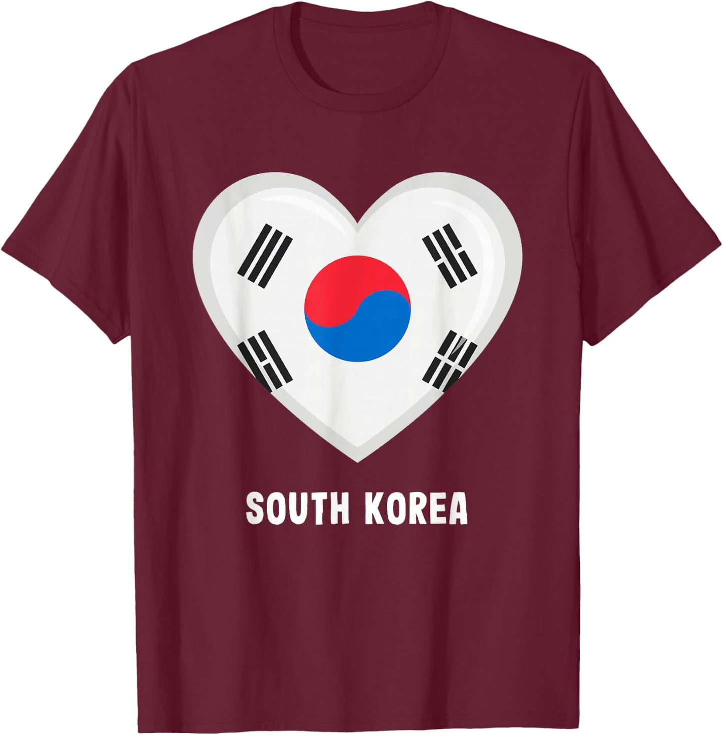 South Korea Flag Shirt | South Korea T-Shirt - T-Shirt | Maroon