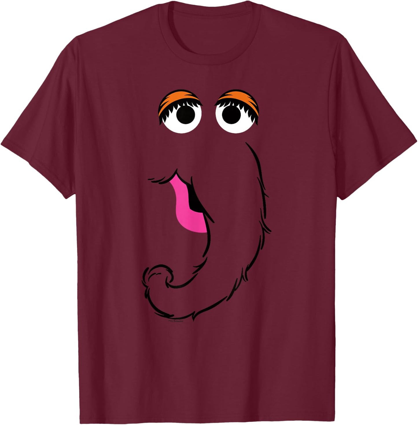 Sesame Street Snuffleupagus Face Halloween Costume T-Shirt - T-Shirt | Maroon