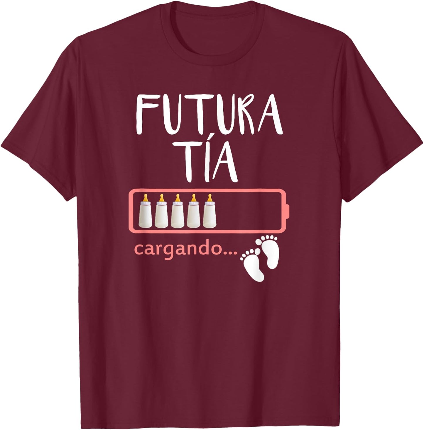 Futura Tia Spanish Pregnancy Announcement Aunt Gift T-Shirt - T-Shirt | Maroon