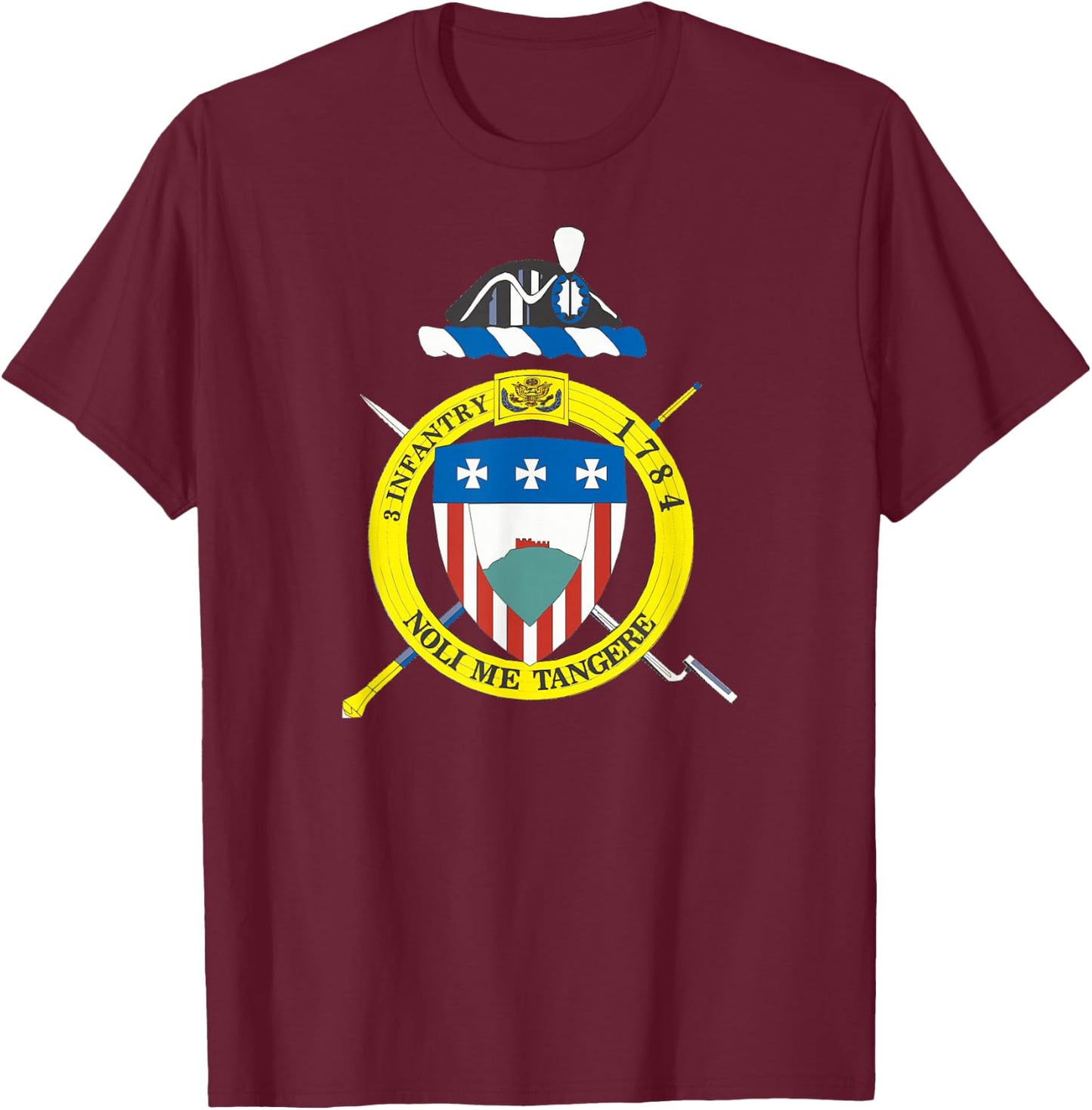 Old Guard 3rd Infantry Regiment Crest cen T-Shirt - T-Shirt | Maroon