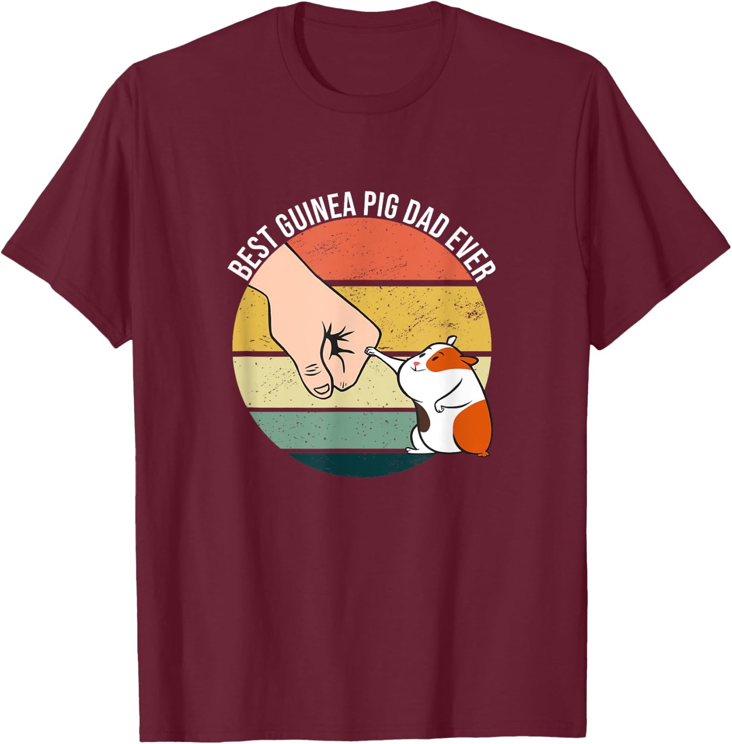 Best Guinea Pig Dad Ever Furry Potato Domestic Cavy T-Shirt - T-Shirt | Maroon