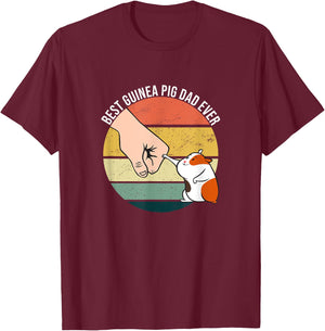 Best Guinea Pig Dad Ever Furry Potato Domestic Cavy T-Shirt - T-Shirt | Maroon