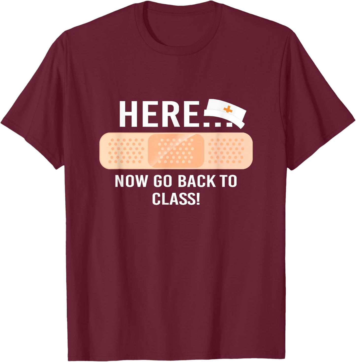 School Nurse Funny Gift Stethoscope Nurse T-Shirt - T-Shirt | Maroon