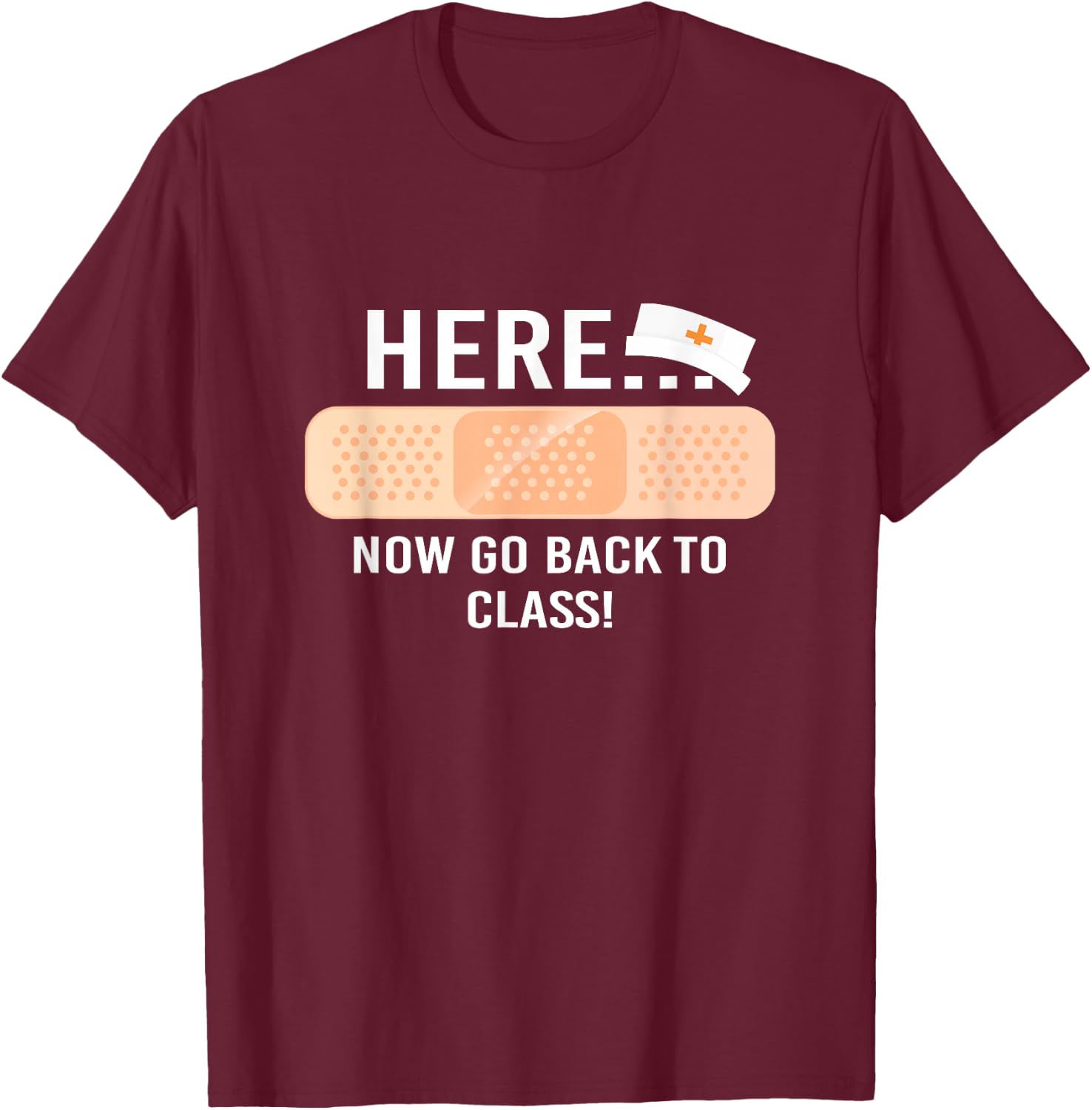 School Nurse Funny Gift Stethoscope Nurse T-Shirt - T-Shirt | Maroon