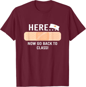 School Nurse Funny Gift Stethoscope Nurse T-Shirt - T-Shirt | Maroon