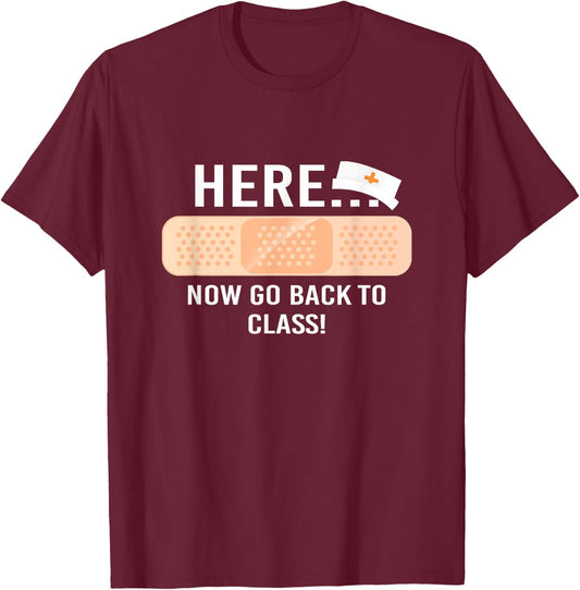 School Nurse Funny Gift Stethoscope Nurse T-Shirt - T-Shirt | Maroon