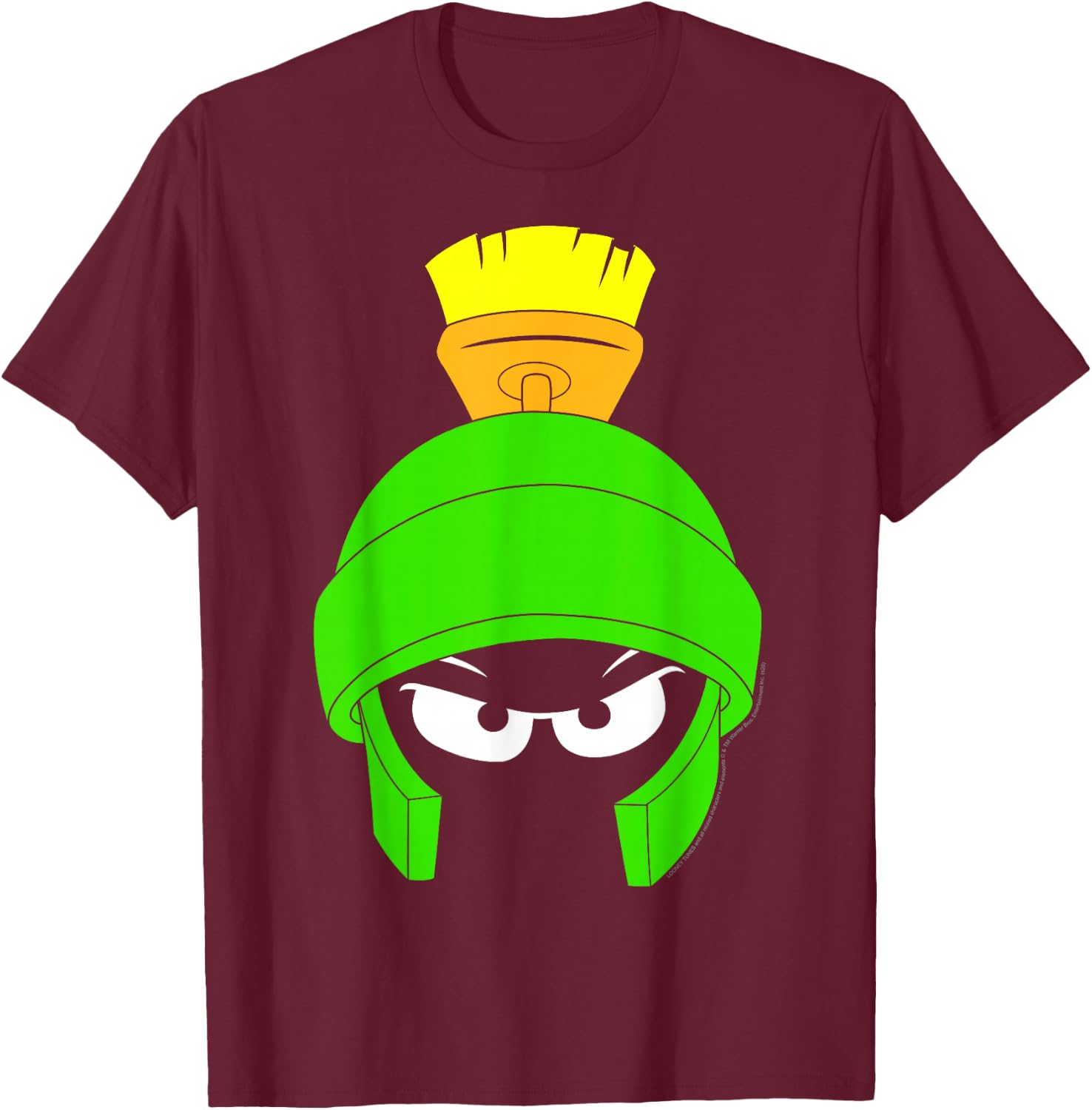 Looney Tunes Marvin The Martian Dark Big Face T-Shirt - T-Shirt | Maroon