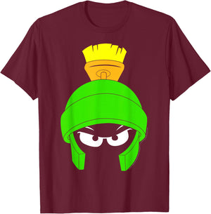 Looney Tunes Marvin The Martian Dark Big Face T-Shirt - T-Shirt | Maroon
