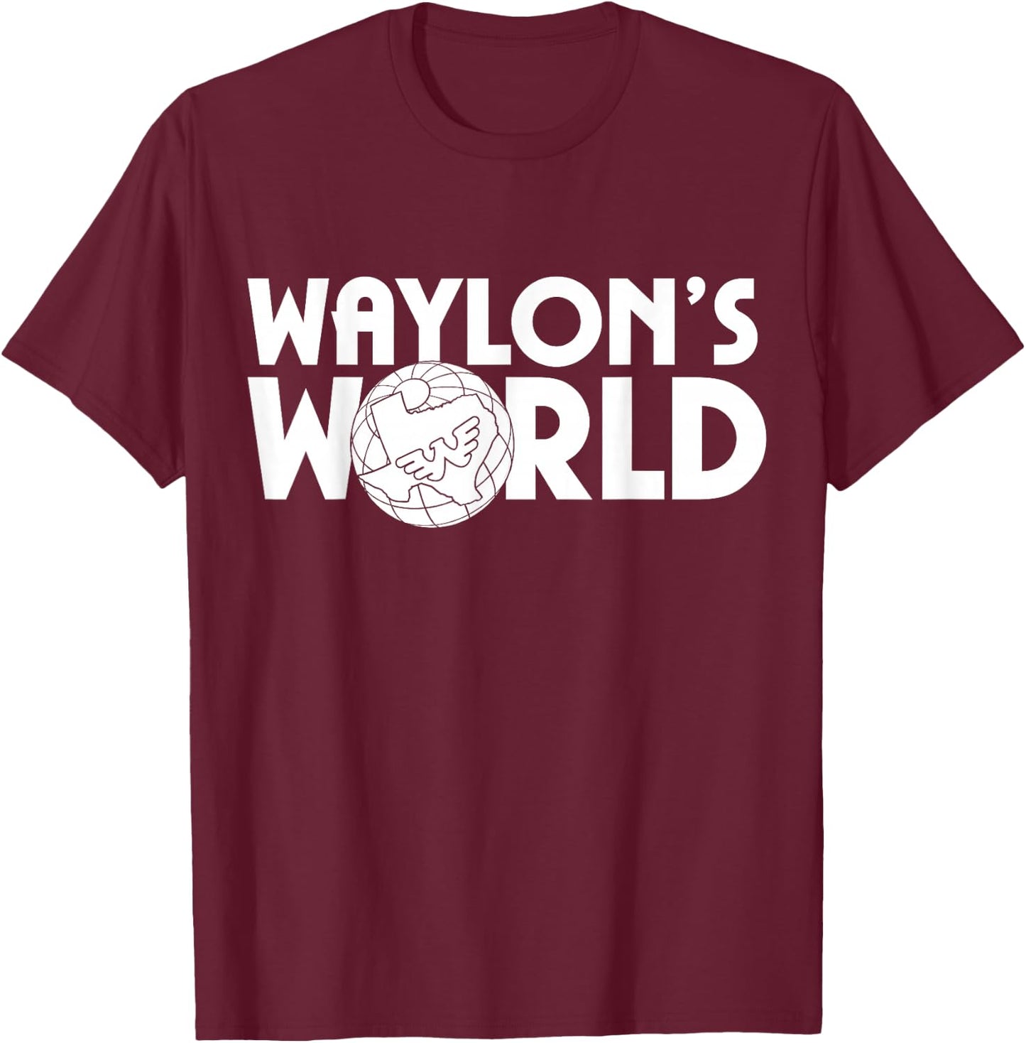 Waylon Jennings - Official Merchandise - Waylons World T-Shirt - T-Shirt | Maroon