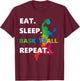 Eat Sleep Basketball Repeat. T-Shirt - T-Shirt | Maroon