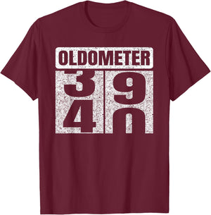 Oldometer 39-40 40th Birthday 40 Year Old Funny Gifts Idea T-Shirt - T-Shirt | Maroon