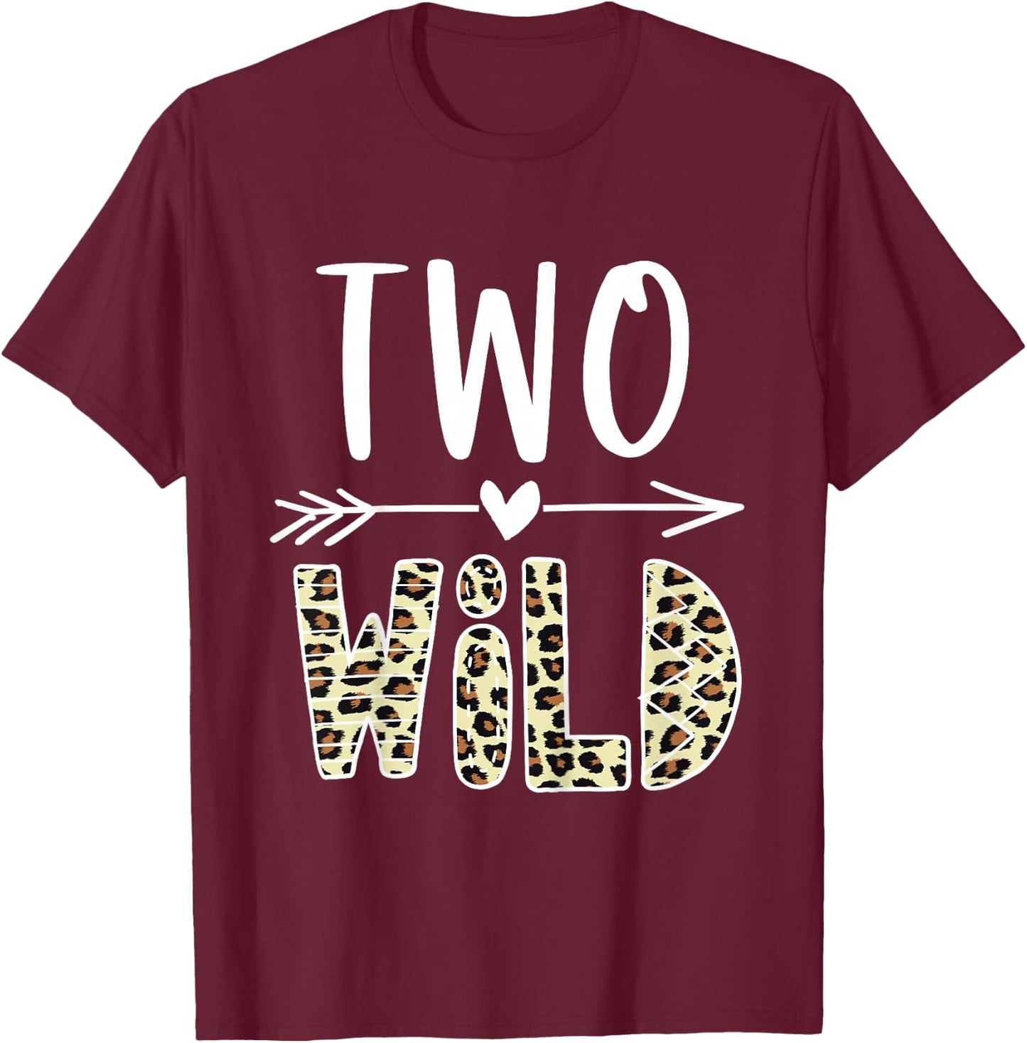Two Wild 2 Year Old Girl Gifts 2nd Birthday Second BDay T-Shirt - T-Shirt | Maroon