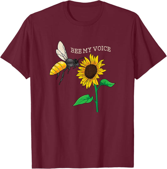 Honey Bee Beekeeper Wildlife Protection I Bee My Voice T-Shirt - T-Shirt | Maroon