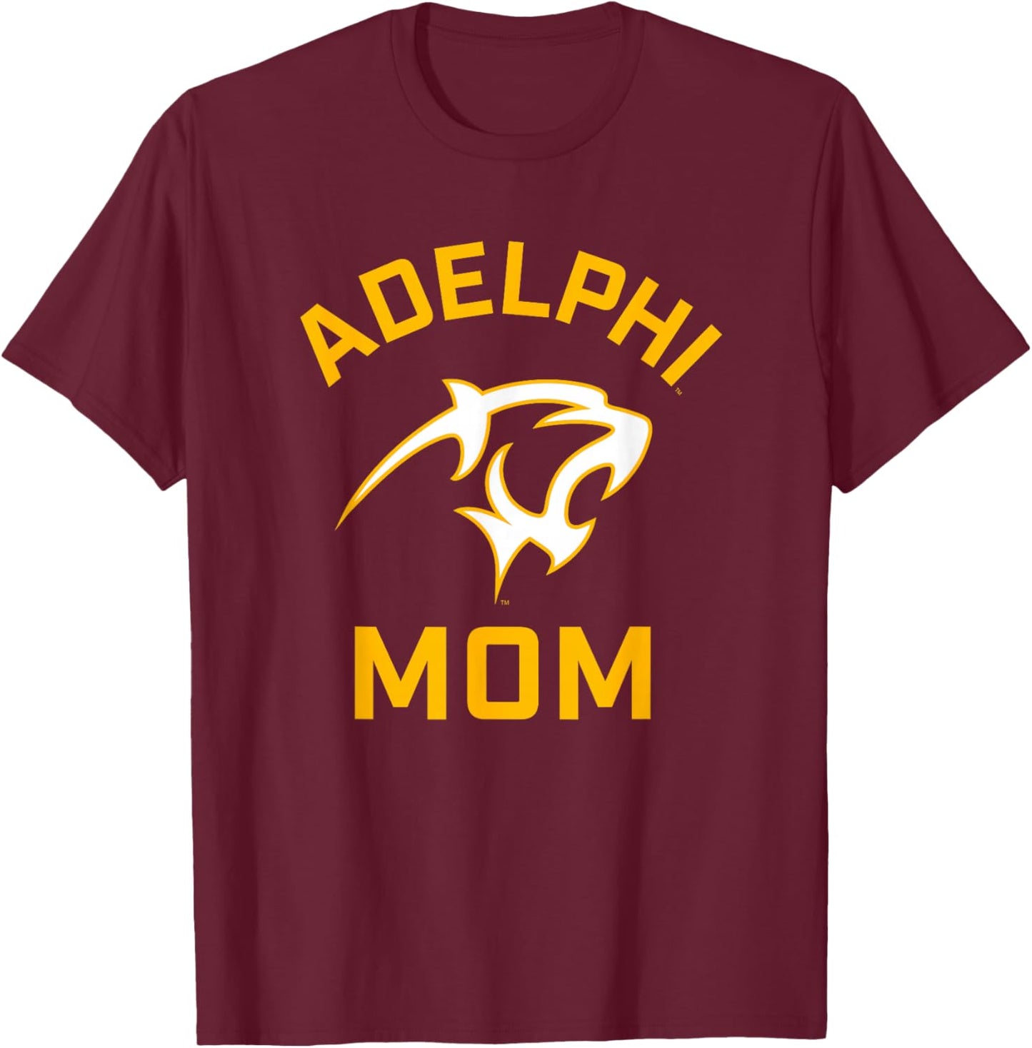 Adelphi University Panthers Arched Mom T-Shirt - T-Shirt | Maroon
