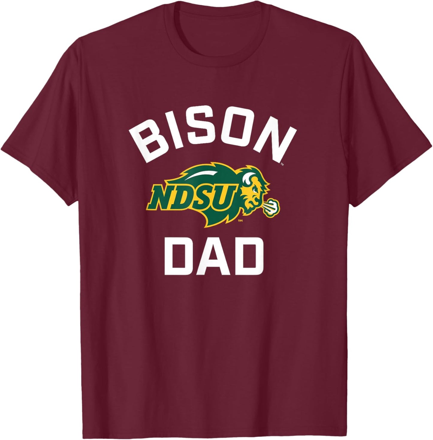 North Dakota State University NDSU Bison Arched Dad T-Shirt - T-Shirt | Maroon
