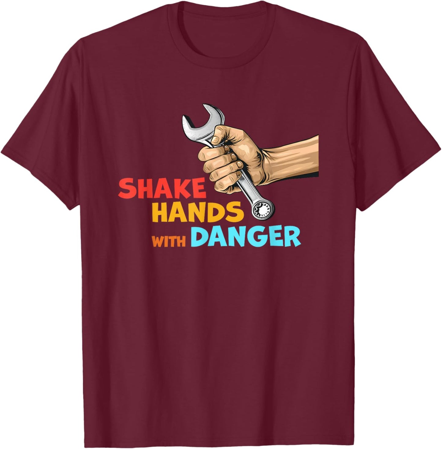 Shake Hands With Danger Retro Apparel T-Shirt - T-Shirt | Maroon