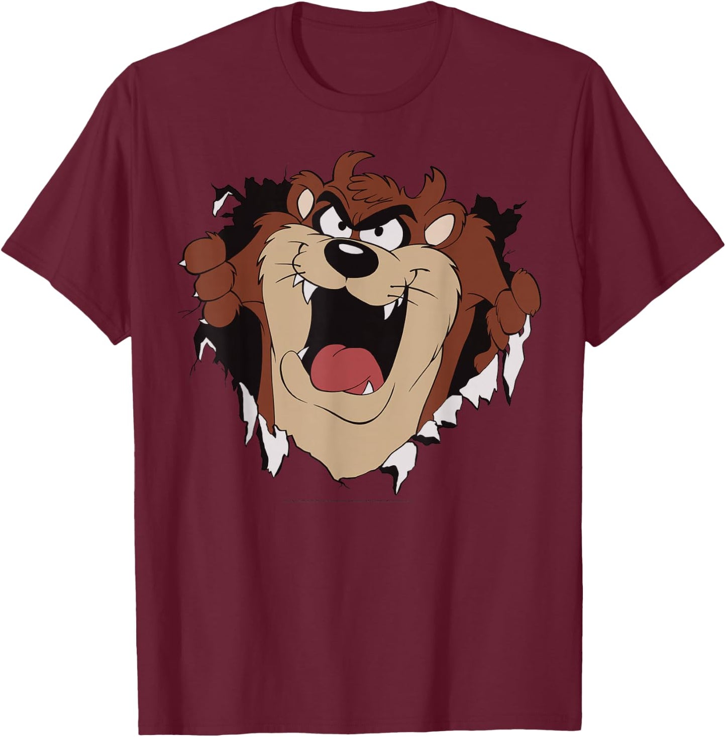 Looney Tunes Taz Rip Through Portrait Small T-Shirt - T-Shirt | Maroon