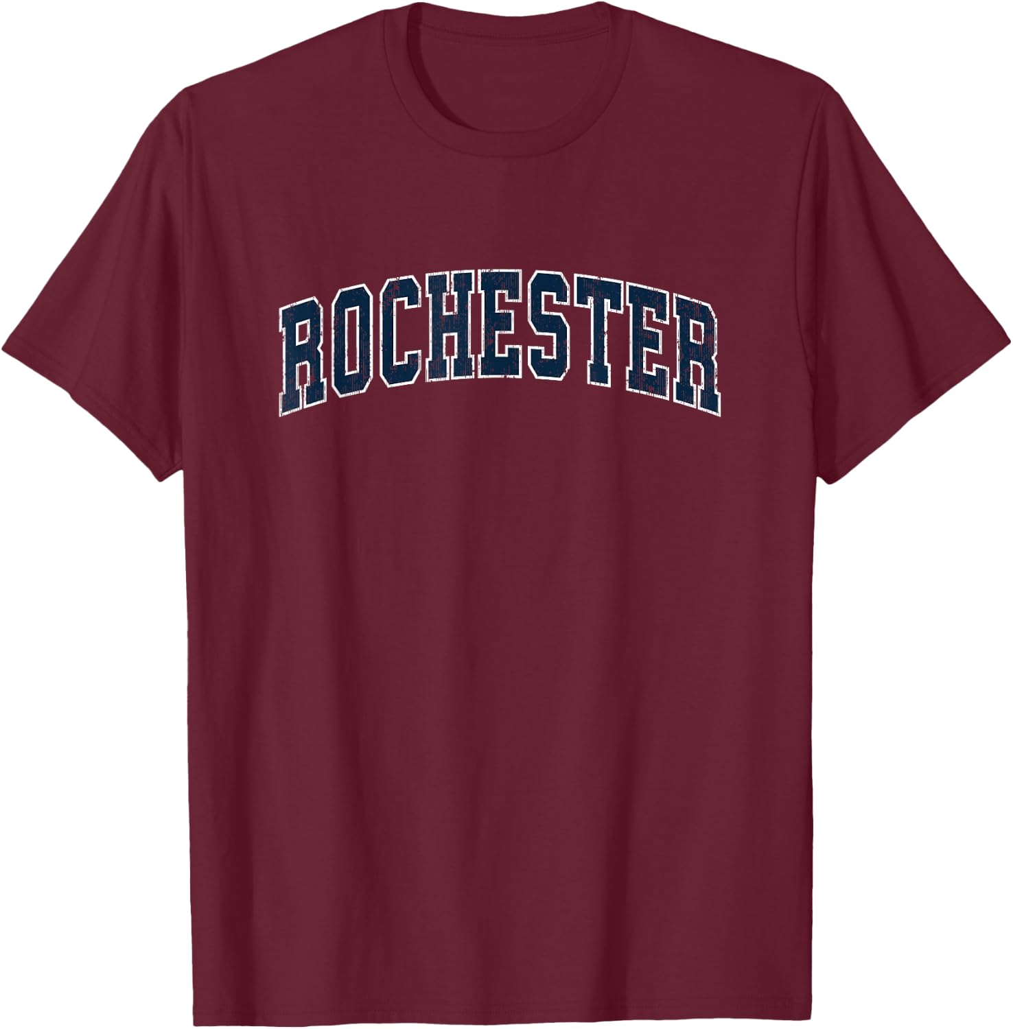 Rochester New York NY Vintage Sports Design Navy Design T-Shirt - T-Shirt | Maroon
