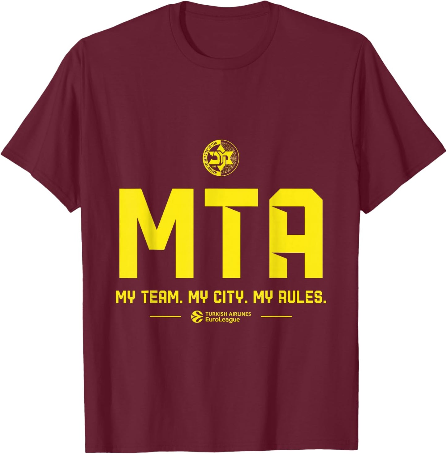 Teams - Maccabi Playtika Tel Aviv (Blue) T-Shirt - T-Shirt | Maroon