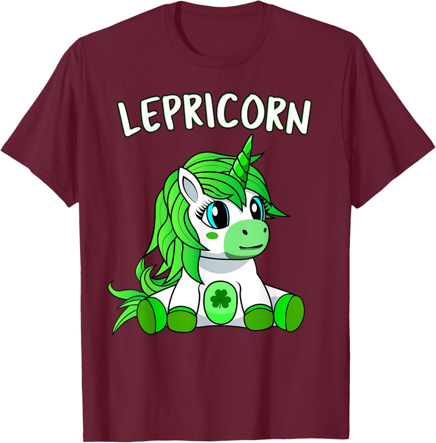 St Patricks Day Baby Girl Outfit - Irish Green Unicorn Boy T-Shirt - T-Shirt | Maroon