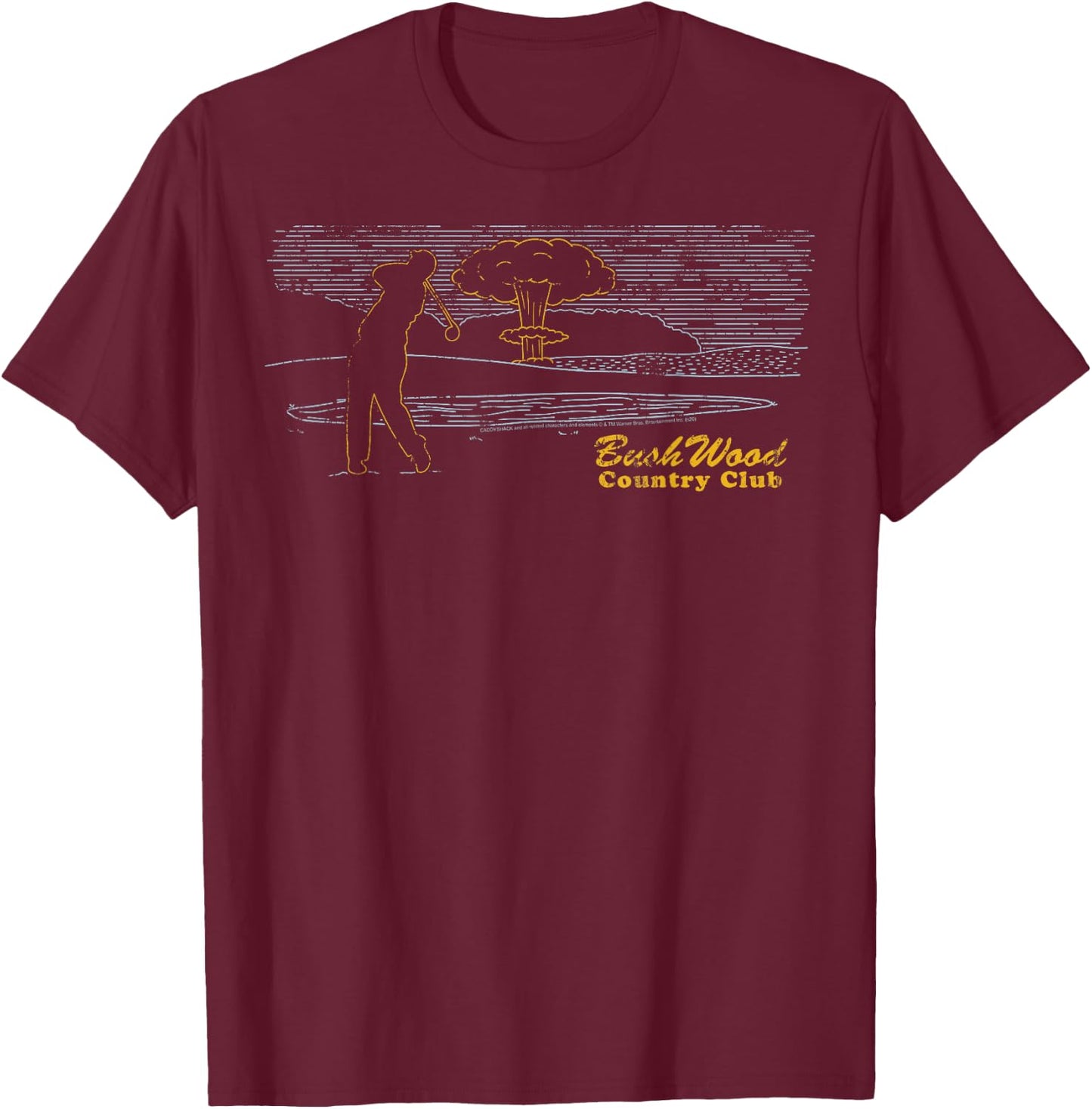 Caddyshack Bushwood Country Club Explosion T-Shirt - T-Shirt | Maroon