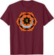 Orange Sacral Chakra with Yoga Symbols and Mantras T-Shirt - T-Shirt | Maroon