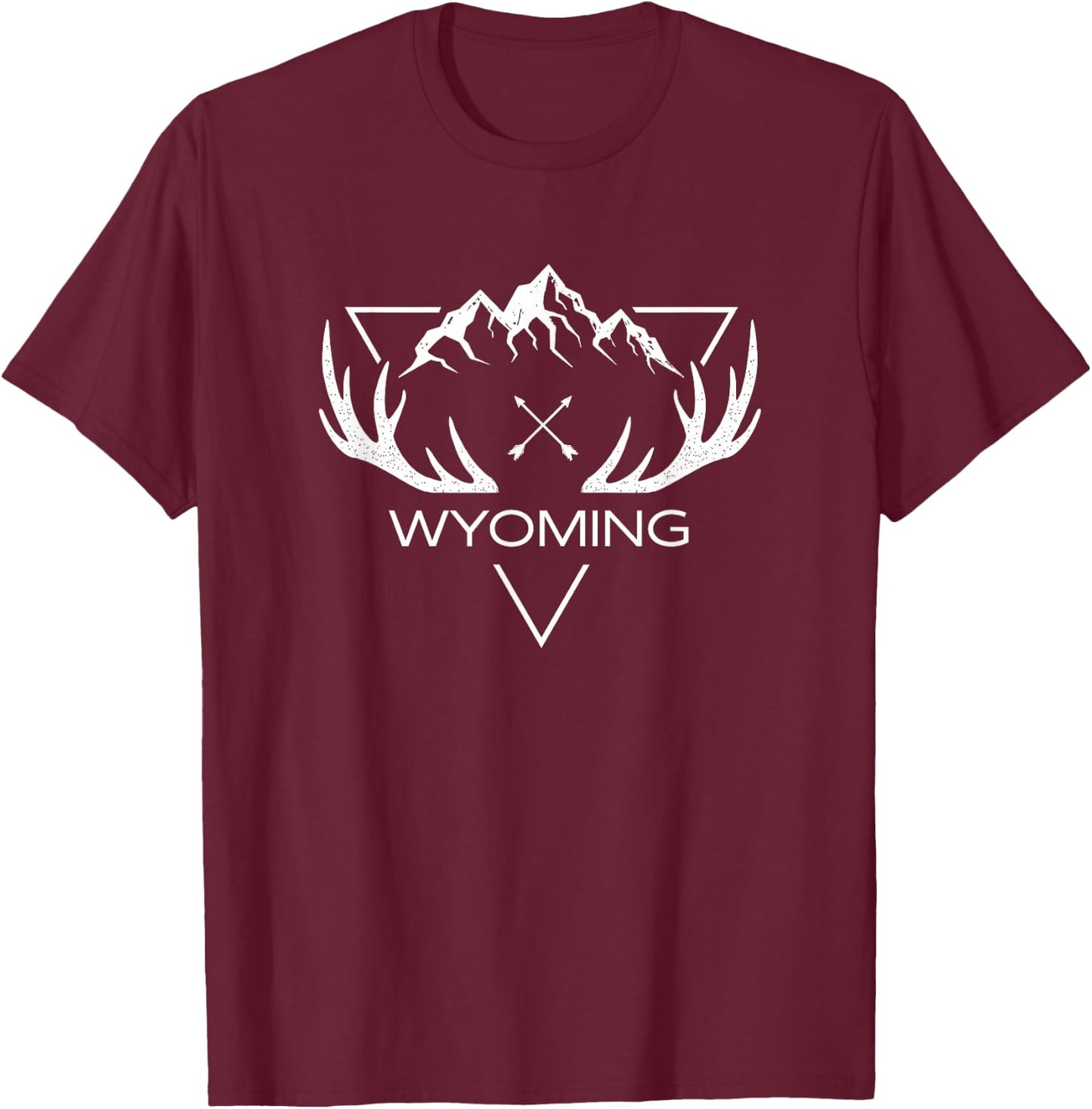 Wyoming | Wyoming Deer Elk Gift | Wyoming T-Shirt - T-Shirt | Maroon