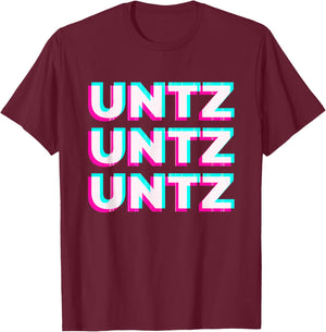 Aesthetic Synthwave Glitch Untz Untz Rave Festival Techno T-Shirt - T-Shirt | Maroon
