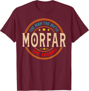 MORFAR The Legend The Man, Funny MORFAR Fathers Day T-Shirt - T-Shirt | Maroon